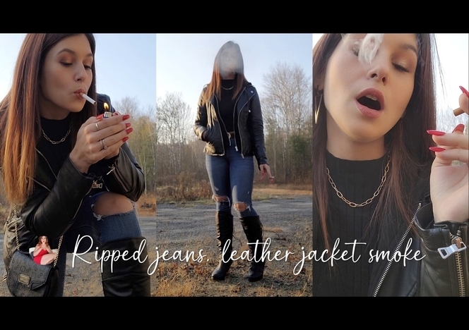 RSG-update-335 ripped jeans leather jkt